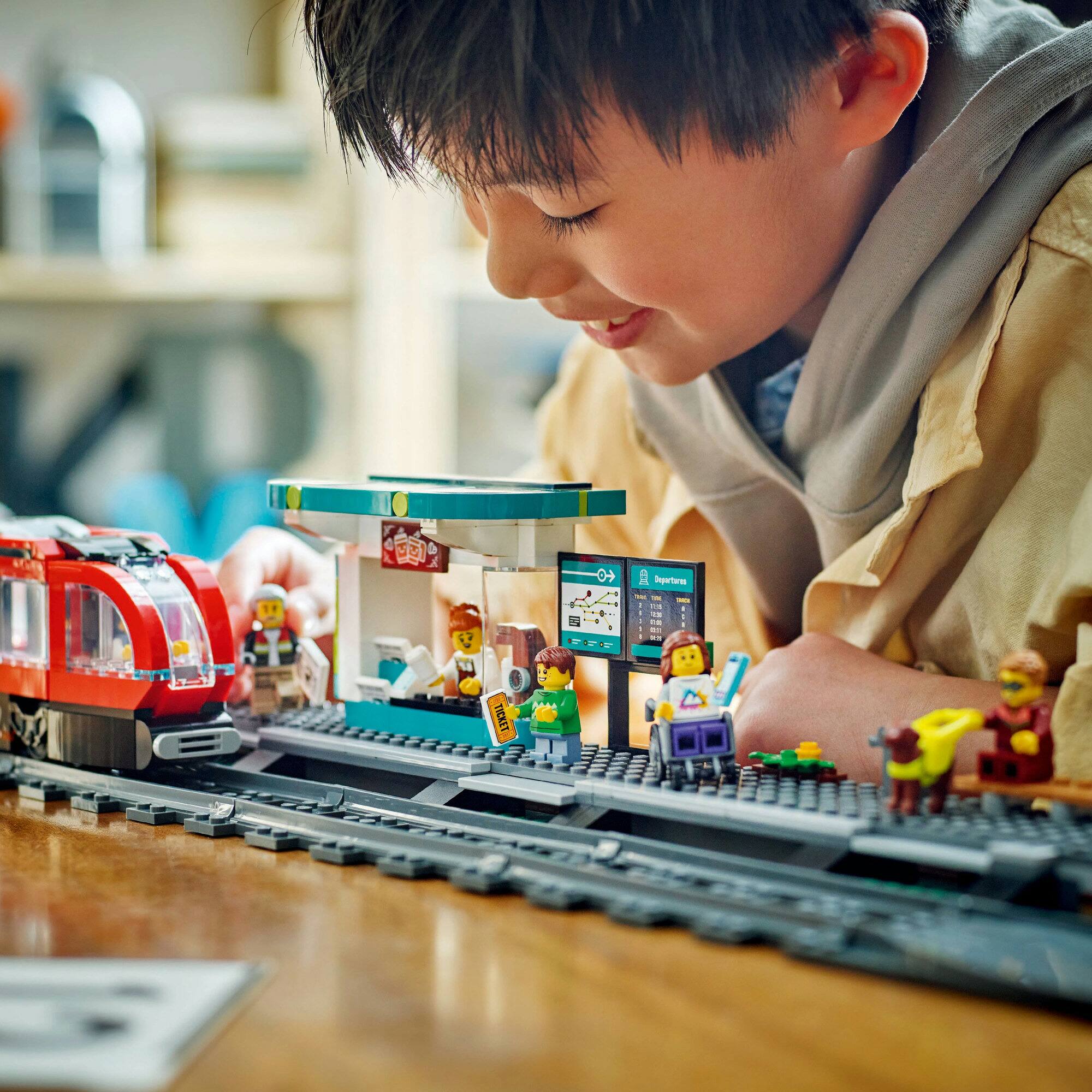 LEGO® City Downtown Streetcar and Station Toy Set 60423